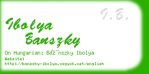 ibolya banszky business card